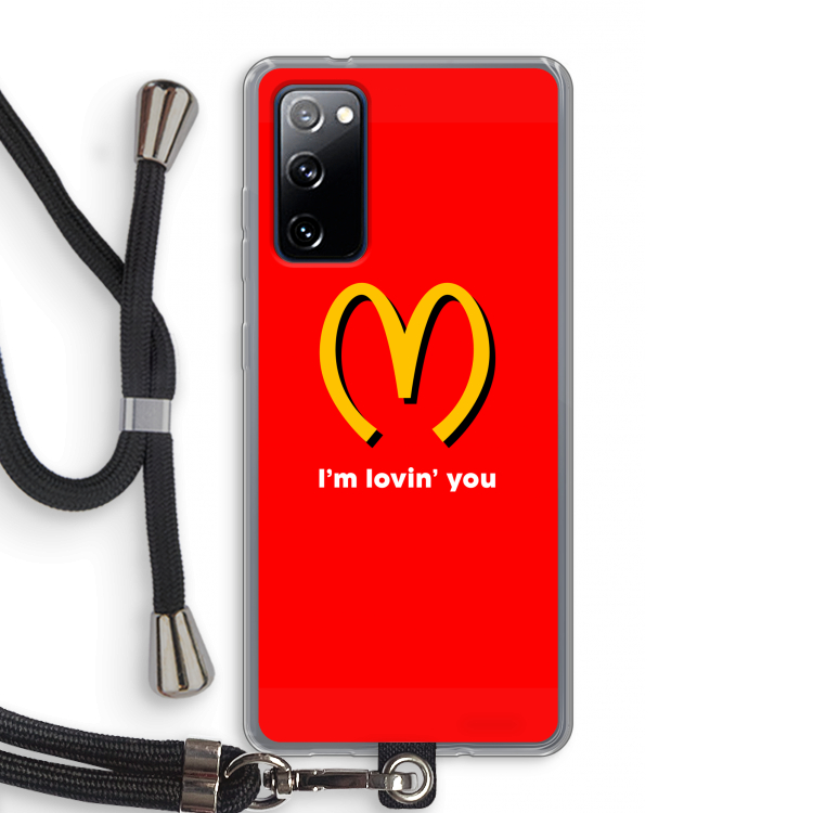 I'm lovin' you: Samsung Galaxy S20 FE / S20 FE 5G Transparant Hoesje met koord
