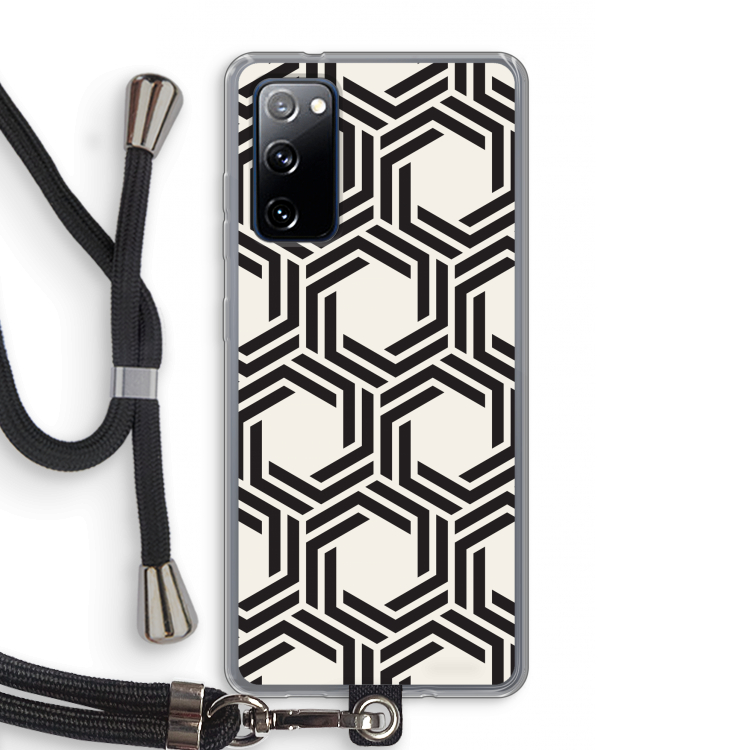 Geometrisch patroon: Samsung Galaxy S20 FE / S20 FE 5G Transparant Hoesje met koord