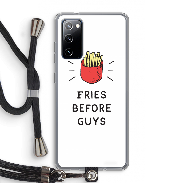 Fries before guys: Samsung Galaxy S20 FE / S20 FE 5G Transparant Hoesje met koord