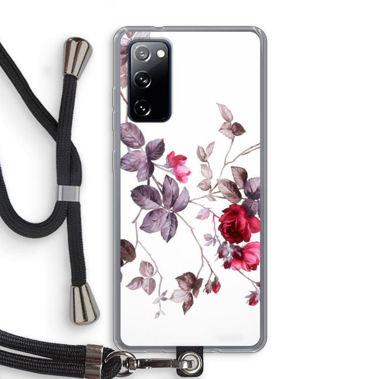 Mooie bloemen: Samsung Galaxy S20 FE / S20 FE 5G Transparant Hoesje met koord