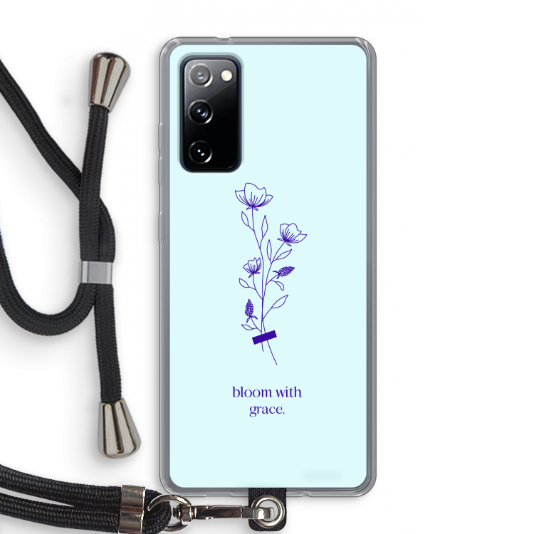 Bloom with grace: Samsung Galaxy S20 FE / S20 FE 5G Transparant Hoesje met koord