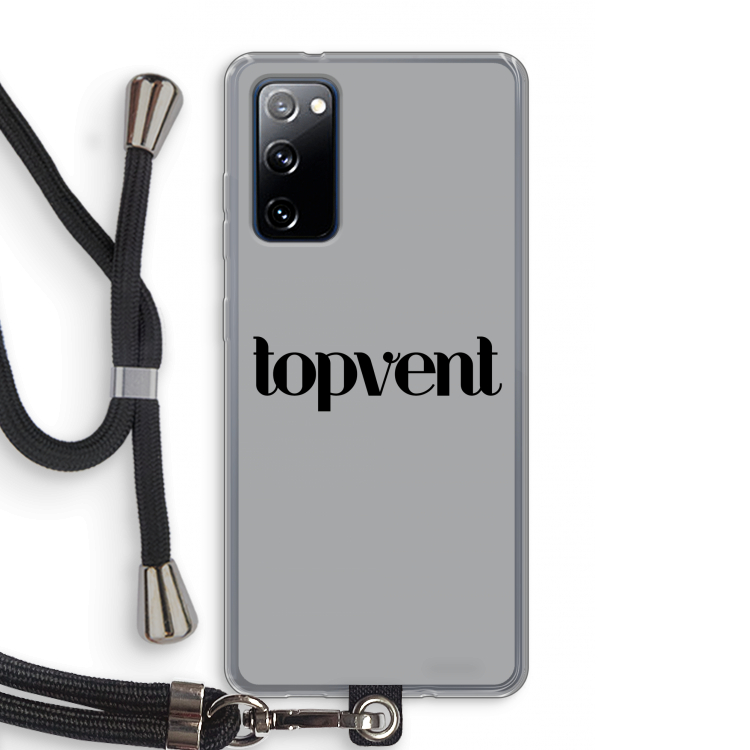 Topvent Grijs Zwart: Samsung Galaxy S20 FE / S20 FE 5G Transparant Hoesje met koord