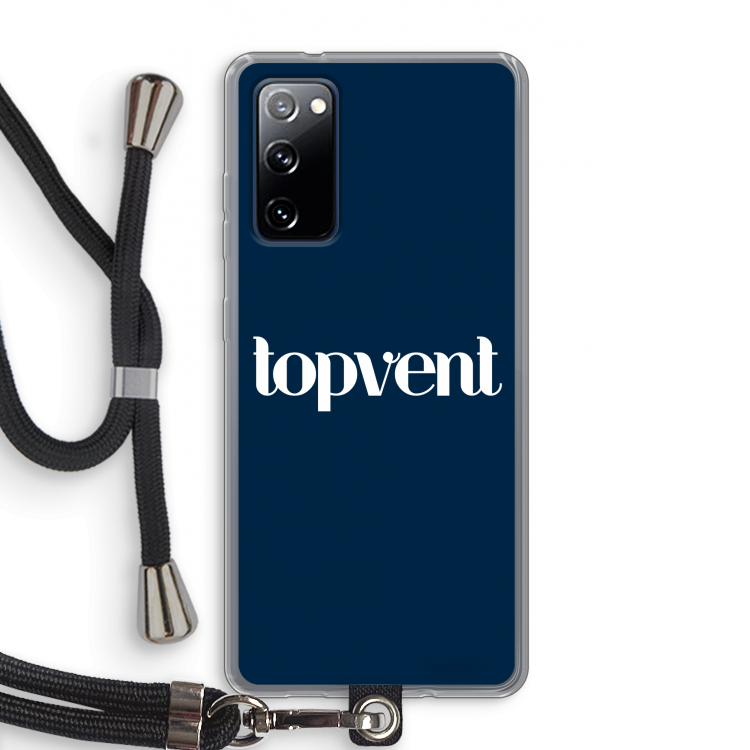 Topvent Navy: Samsung Galaxy S20 FE / S20 FE 5G Transparant Hoesje met koord