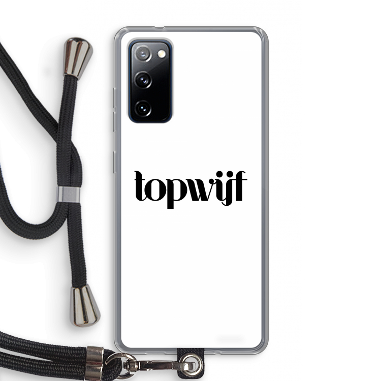 Topwijf Wit: Samsung Galaxy S20 FE / S20 FE 5G Transparant Hoesje met koord