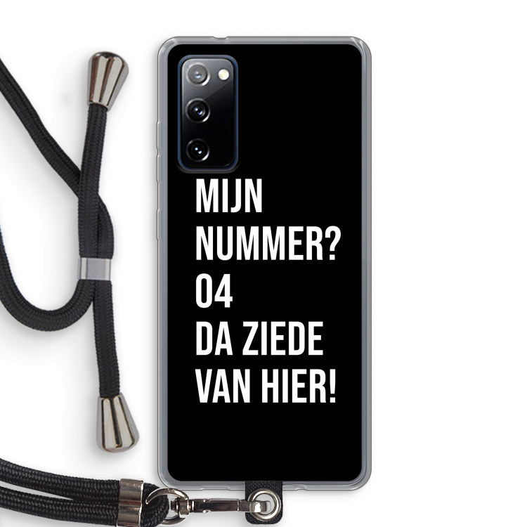 Da ziede van hier - Zwart: Samsung Galaxy S20 FE / S20 FE 5G Transparant Hoesje met koord
