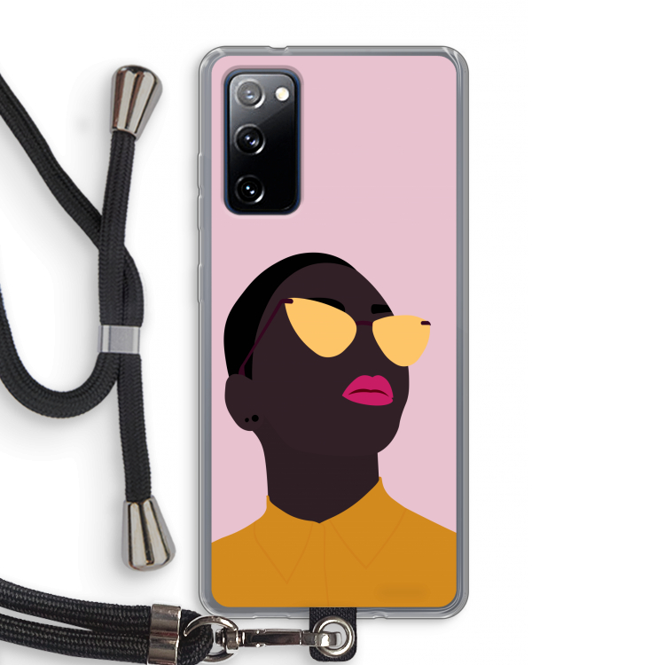 Yellow glasses: Samsung Galaxy S20 FE / S20 FE 5G Transparant Hoesje met koord