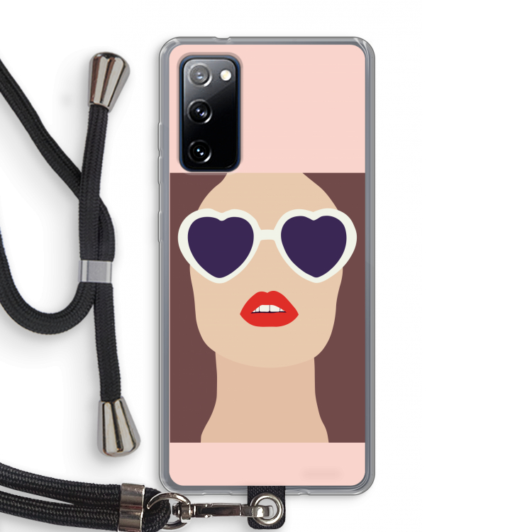 Red lips: Samsung Galaxy S20 FE / S20 FE 5G Transparant Hoesje met koord