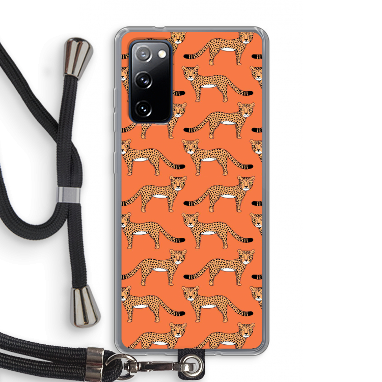 Cheetah: Samsung Galaxy S20 FE / S20 FE 5G Transparant Hoesje met koord