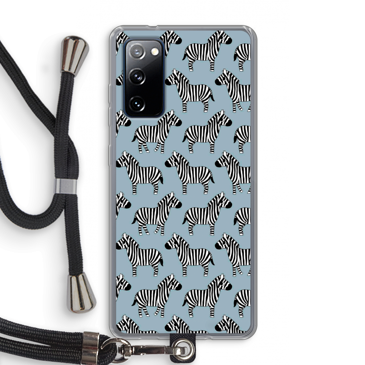 Zebra: Samsung Galaxy S20 FE / S20 FE 5G Transparant Hoesje met koord