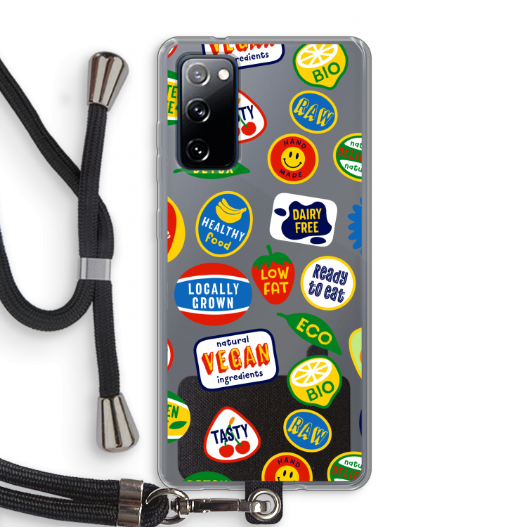 Fruitsticker: Samsung Galaxy S20 FE / S20 FE 5G Transparant Hoesje met koord