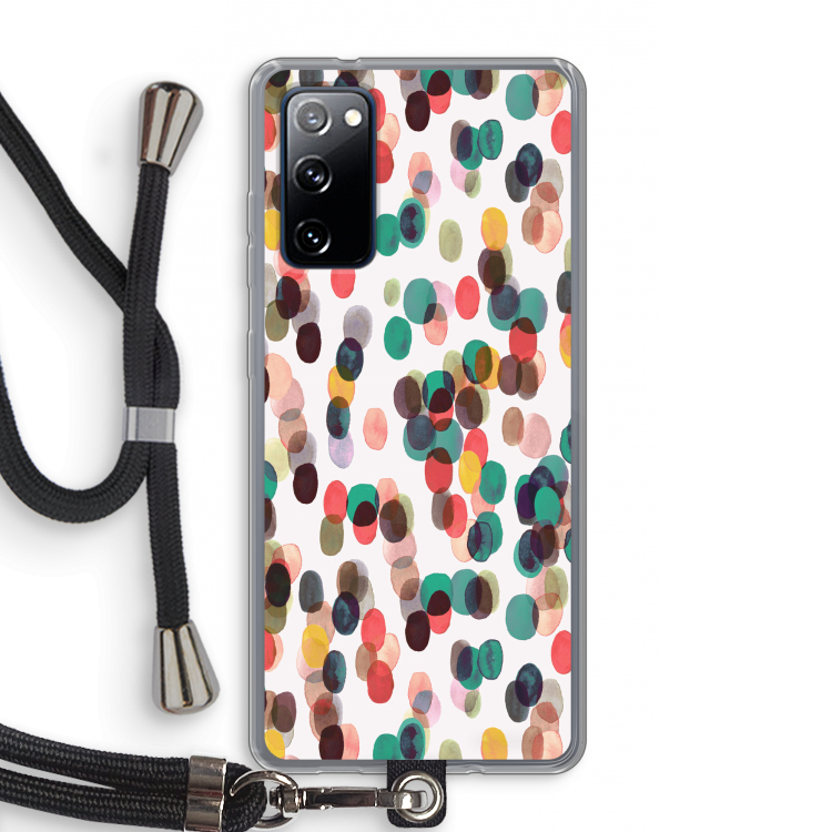 Tropical Dots: Samsung Galaxy S20 FE / S20 FE 5G Transparant Hoesje met koord