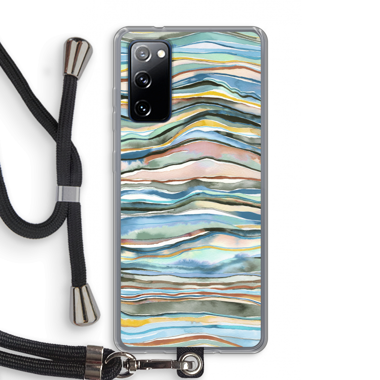 Watercolor Agate: Samsung Galaxy S20 FE / S20 FE 5G Transparant Hoesje met koord