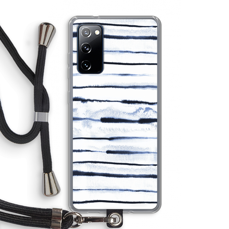 Ink Stripes: Samsung Galaxy S20 FE / S20 FE 5G Transparant Hoesje met koord