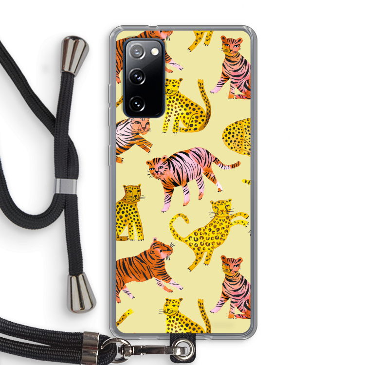 Cute Tigers and Leopards: Samsung Galaxy S20 FE / S20 FE 5G Transparant Hoesje met koord