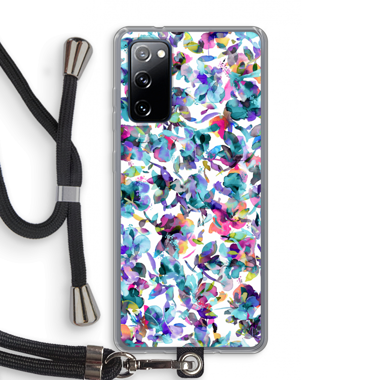 Hibiscus Flowers: Samsung Galaxy S20 FE / S20 FE 5G Transparant Hoesje met koord