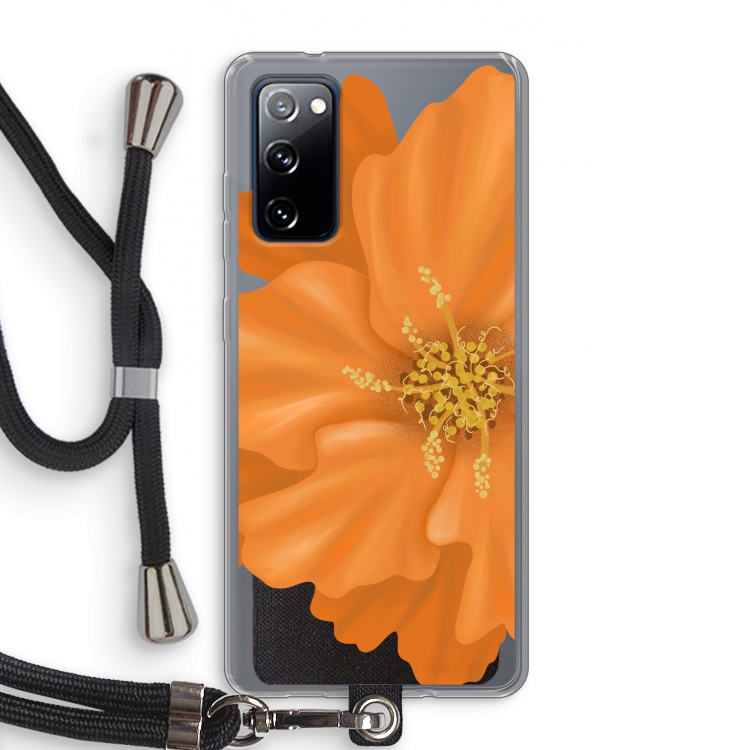 Orange Ellila flower: Samsung Galaxy S20 FE / S20 FE 5G Transparant Hoesje met koord
