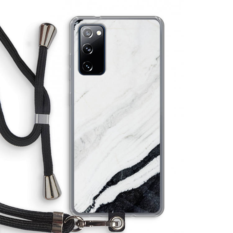 Elegante marmer: Samsung Galaxy S20 FE / S20 FE 5G Transparant Hoesje met koord