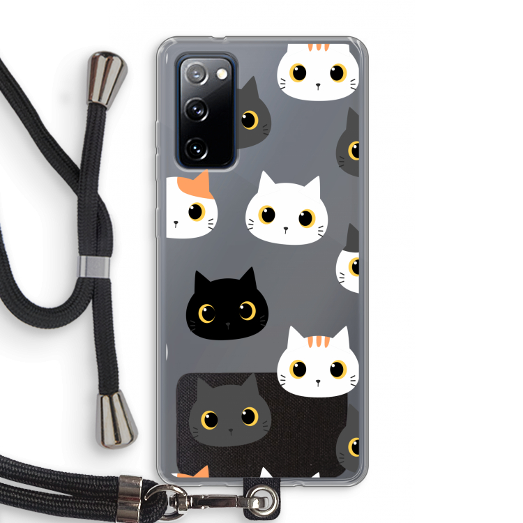 Katten: Samsung Galaxy S20 FE / S20 FE 5G Transparant Hoesje met koord