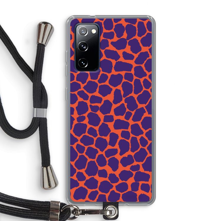 Purple Giraffe: Samsung Galaxy S20 FE / S20 FE 5G Transparant Hoesje met koord