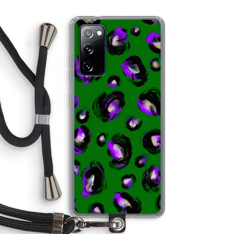 Green Cheetah: Samsung Galaxy S20 FE / S20 FE 5G Transparant Hoesje met koord