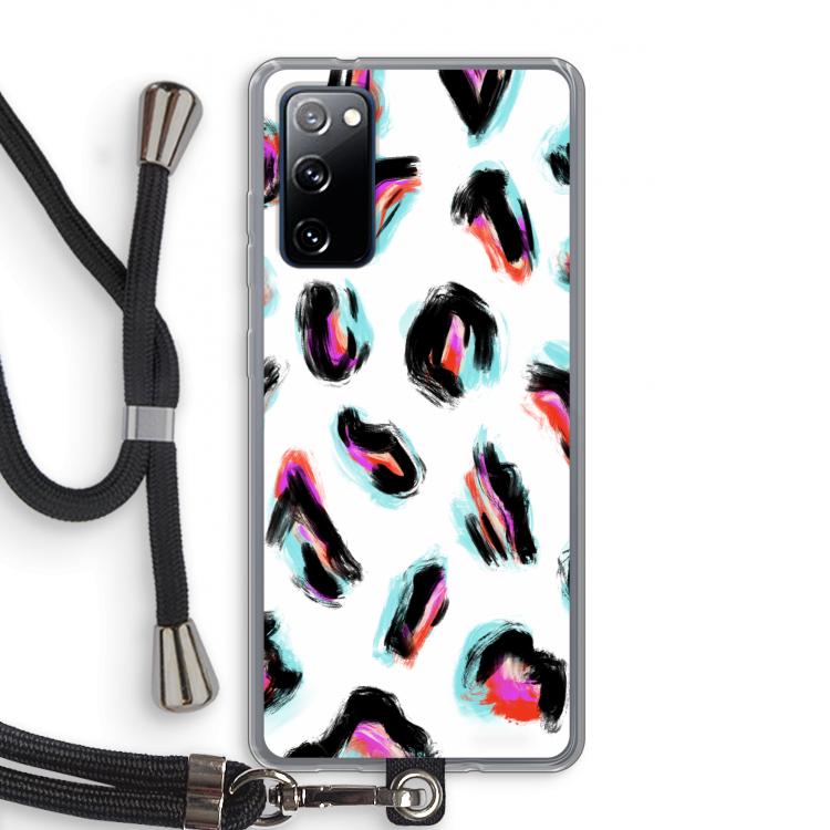 Cheetah color: Samsung Galaxy S20 FE / S20 FE 5G Transparant Hoesje met koord