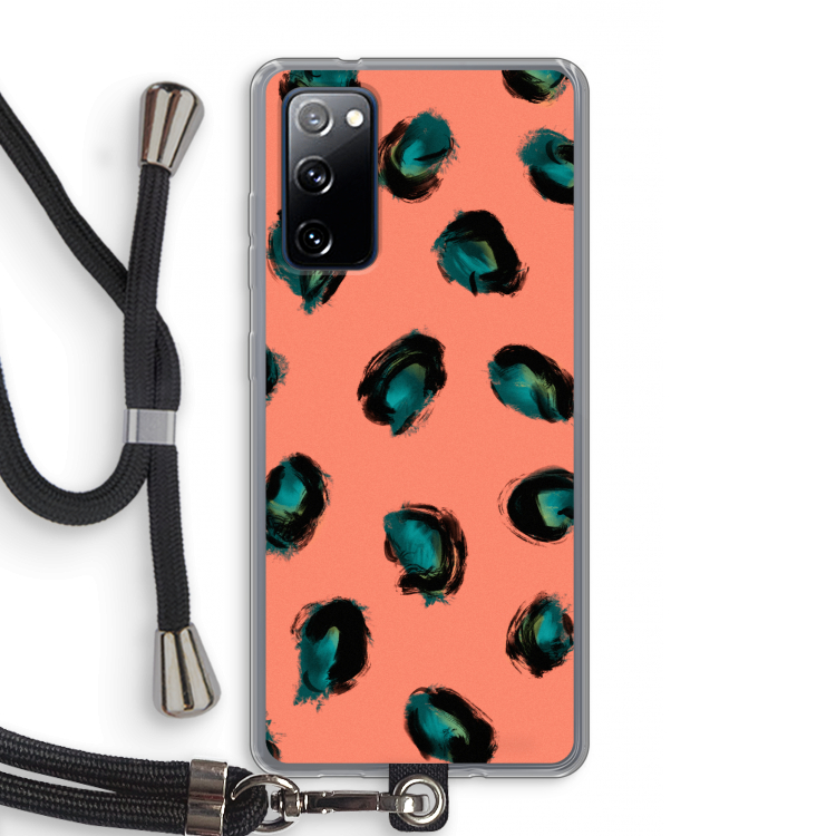 Pink Cheetah: Samsung Galaxy S20 FE / S20 FE 5G Transparant Hoesje met koord