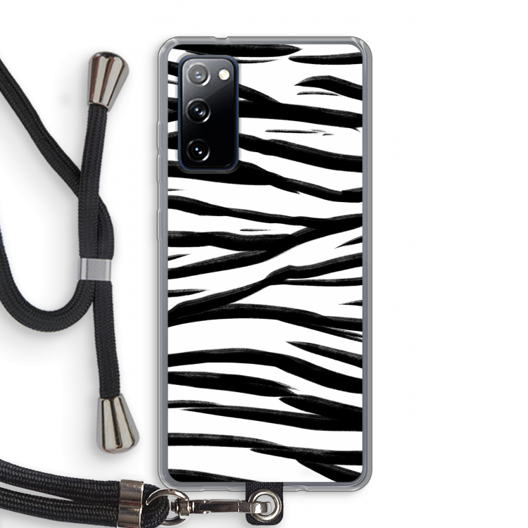 Zebra pattern: Samsung Galaxy S20 FE / S20 FE 5G Transparant Hoesje met koord