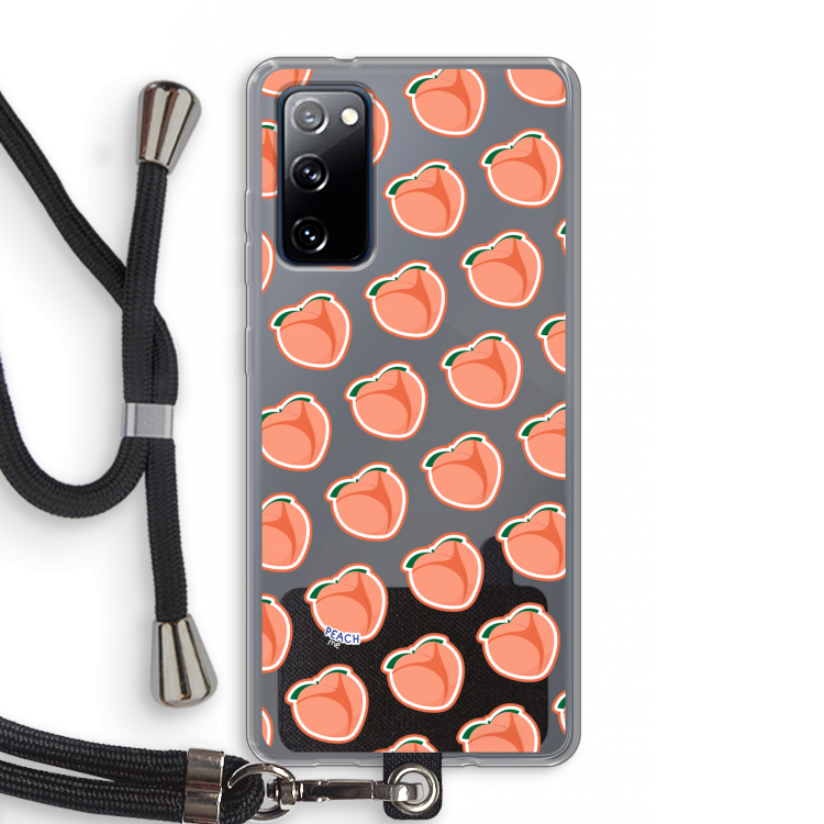Just peachy: Samsung Galaxy S20 FE / S20 FE 5G Transparant Hoesje met koord