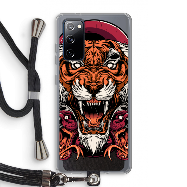 Tiger and Rattlesnakes: Samsung Galaxy S20 FE / S20 FE 5G Transparant Hoesje met koord