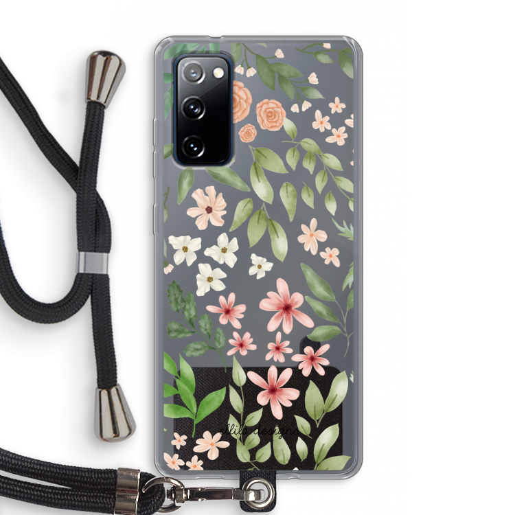 Botanical sweet flower heaven: Samsung Galaxy S20 FE / S20 FE 5G Transparant Hoesje met koord