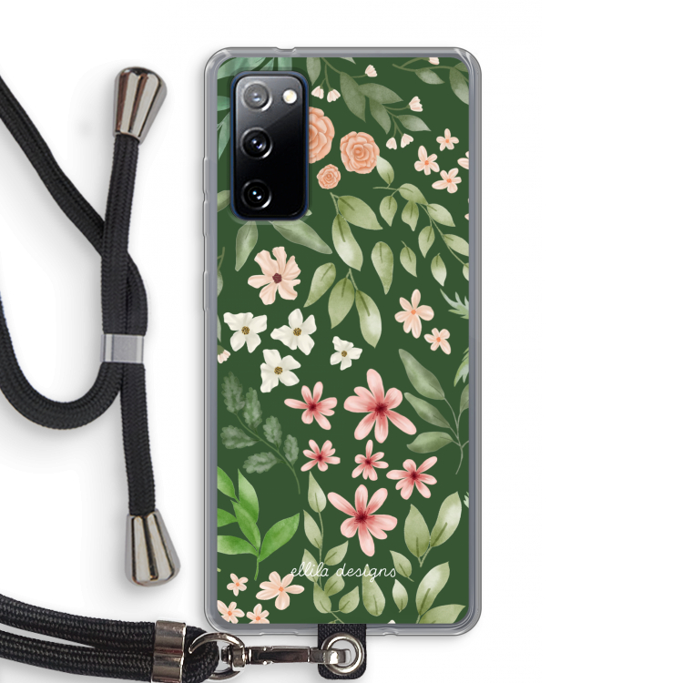 Botanical green sweet flower heaven: Samsung Galaxy S20 FE / S20 FE 5G Transparant Hoesje met koord