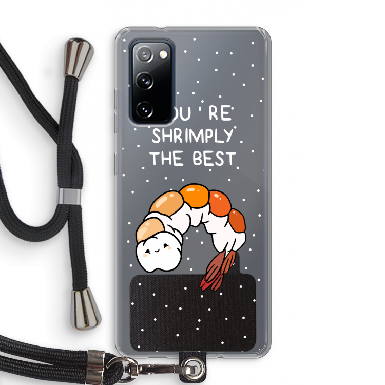 You're Shrimply The Best: Samsung Galaxy S20 FE / S20 FE 5G Transparant Hoesje met koord