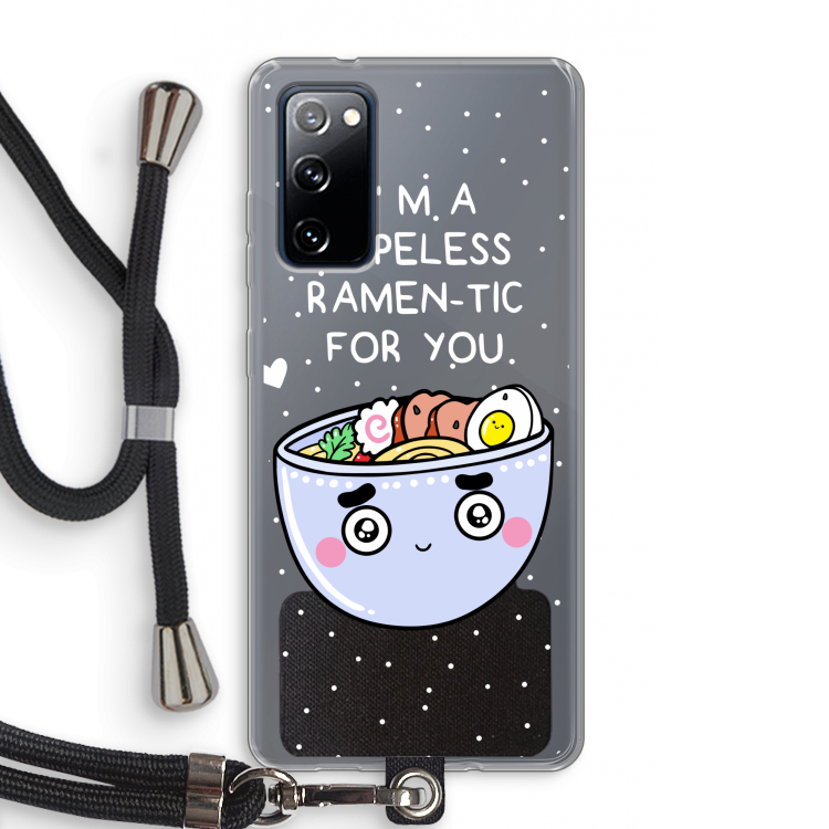 I'm A Hopeless Ramen-Tic For You: Samsung Galaxy S20 FE / S20 FE 5G Transparant Hoesje met koord