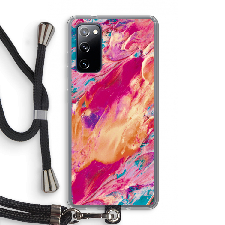 Pastel Echoes: Samsung Galaxy S20 FE / S20 FE 5G Transparant Hoesje met koord