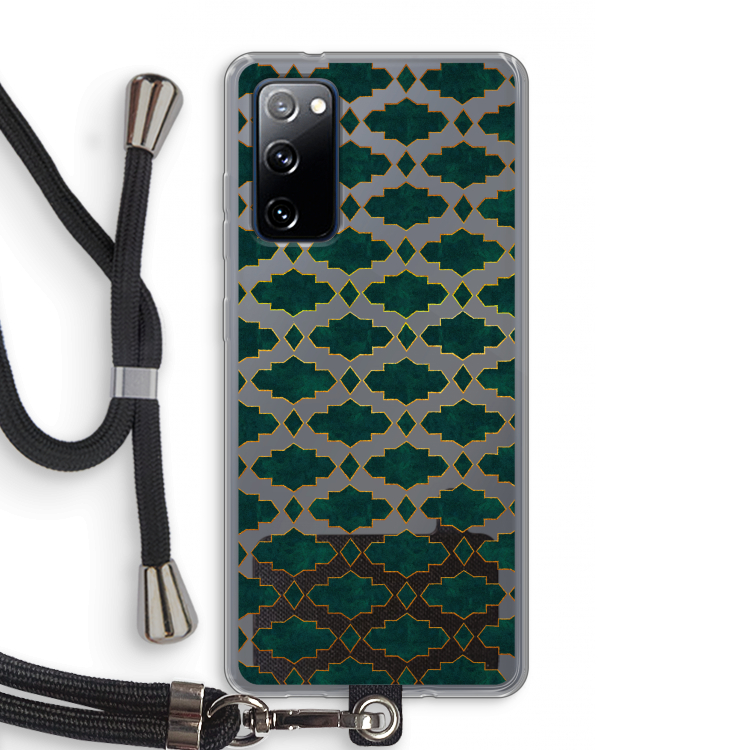 Moroccan tiles: Samsung Galaxy S20 FE / S20 FE 5G Transparant Hoesje met koord