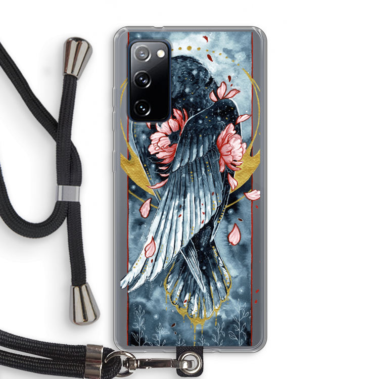 Golden Raven: Samsung Galaxy S20 FE / S20 FE 5G Transparant Hoesje met koord
