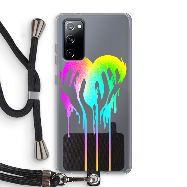Hold My Heart: Samsung Galaxy S20 FE / S20 FE 5G Transparant Hoesje met koord