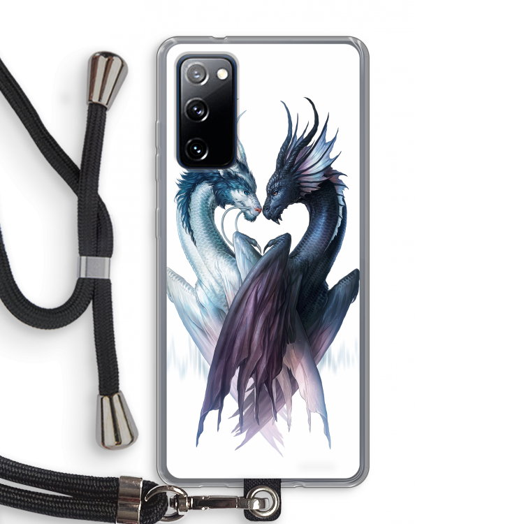 Yin Yang Dragons: Samsung Galaxy S20 FE / S20 FE 5G Transparant Hoesje met koord