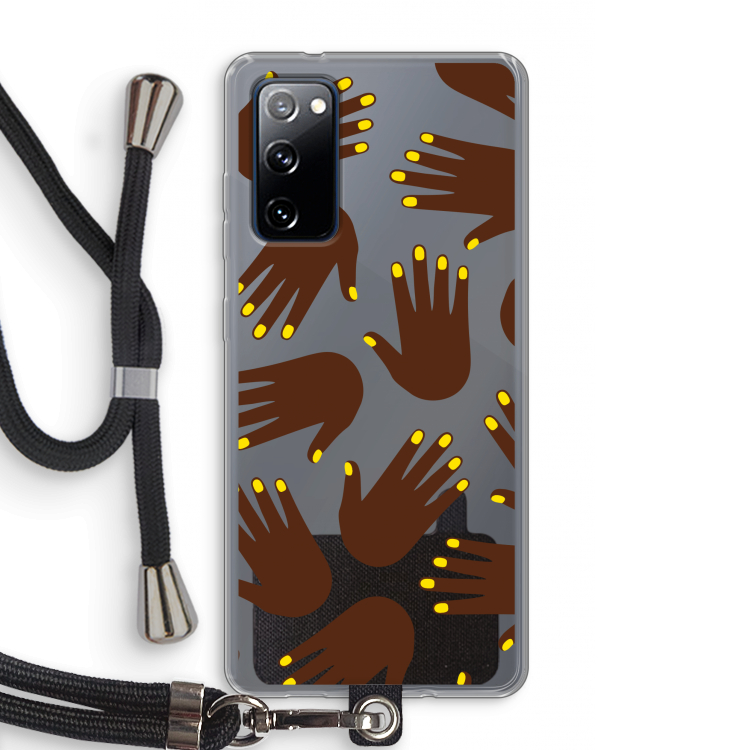 Hands dark: Samsung Galaxy S20 FE / S20 FE 5G Transparant Hoesje met koord