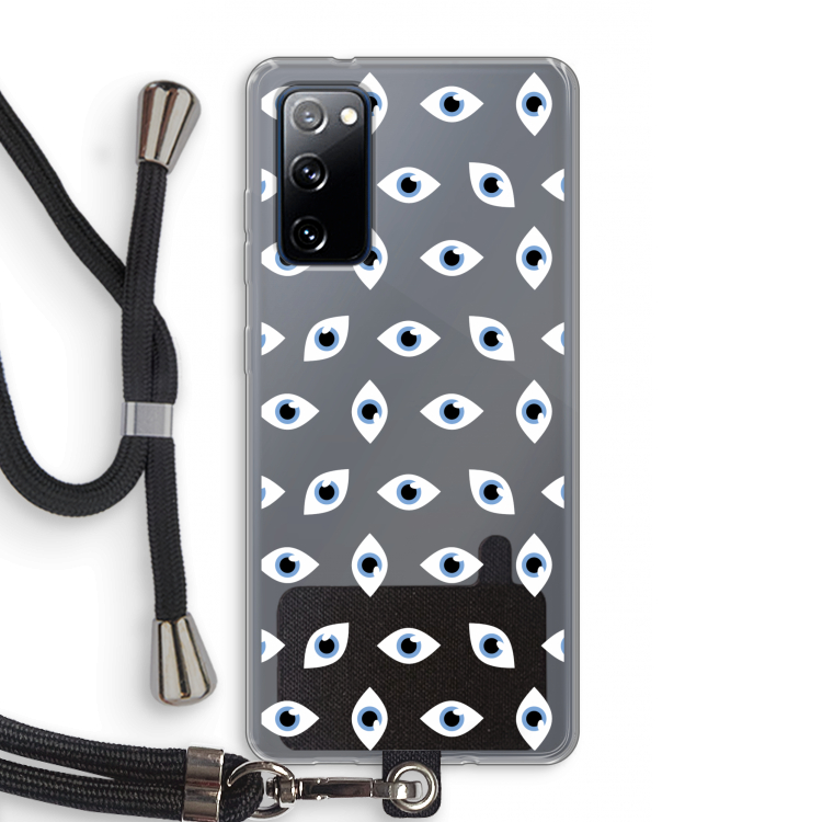 Eyes pattern: Samsung Galaxy S20 FE / S20 FE 5G Transparant Hoesje met koord