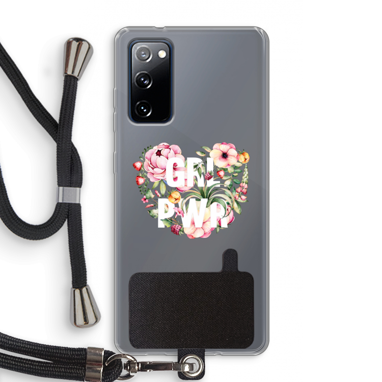 GRL PWR Flower: Samsung Galaxy S20 FE / S20 FE 5G Transparant Hoesje met koord
