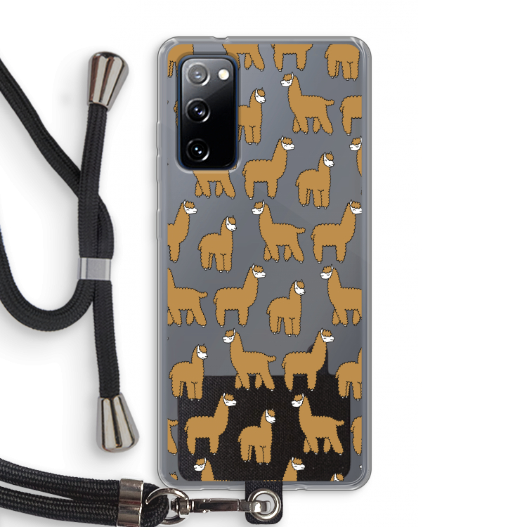 Alpacas: Samsung Galaxy S20 FE / S20 FE 5G Transparant Hoesje met koord