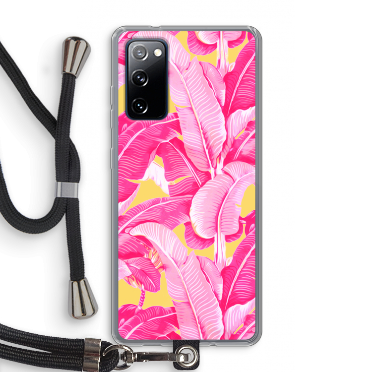 Pink Banana: Samsung Galaxy S20 FE / S20 FE 5G Transparant Hoesje met koord