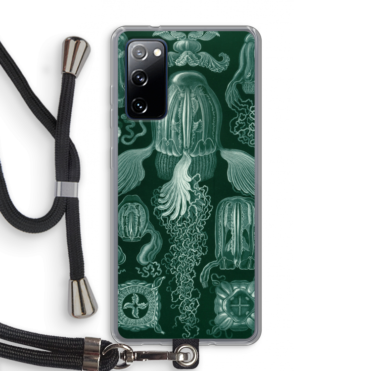 Haeckel Cubomedusae: Samsung Galaxy S20 FE / S20 FE 5G Transparant Hoesje met koord