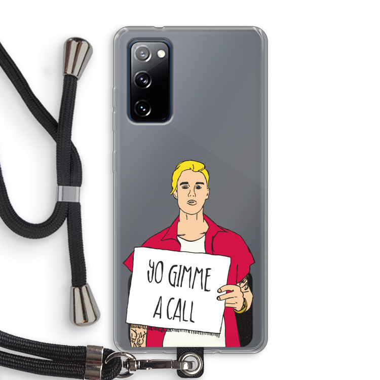 Gimme a call: Samsung Galaxy S20 FE / S20 FE 5G Transparant Hoesje met koord