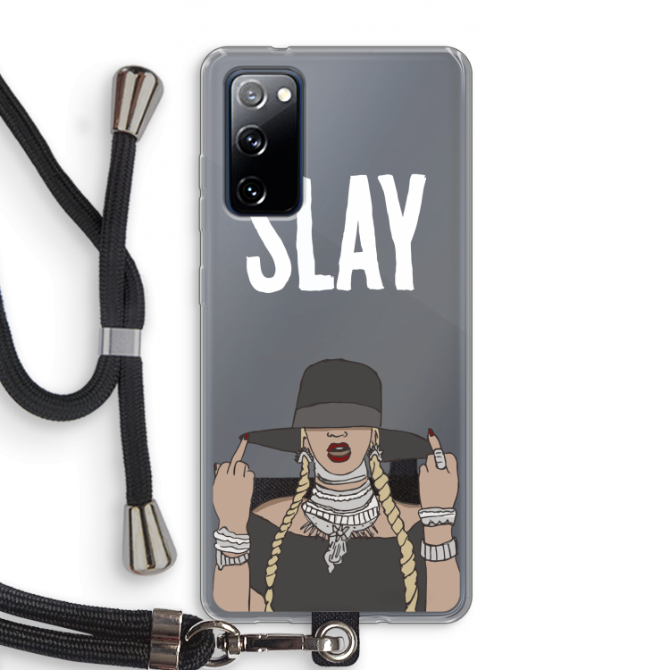 Slay All Day: Samsung Galaxy S20 FE / S20 FE 5G Transparant Hoesje met koord