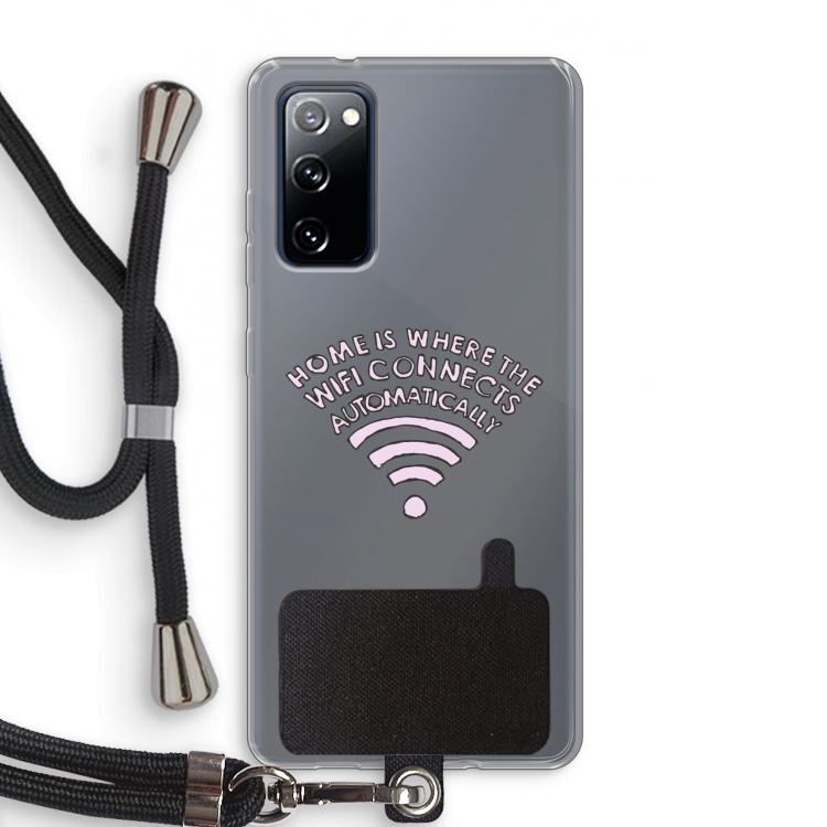 Home Is Where The Wifi Is: Samsung Galaxy S20 FE / S20 FE 5G Transparant Hoesje met koord