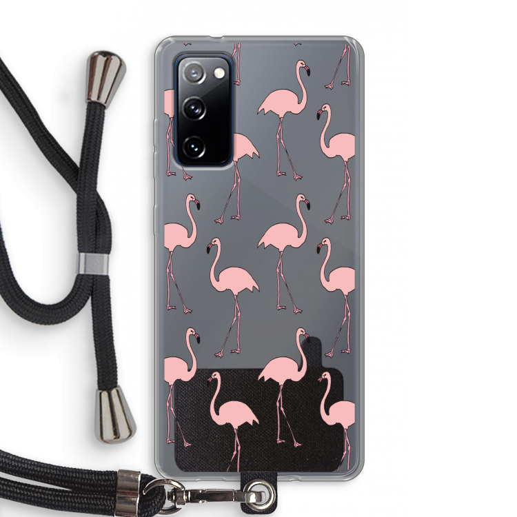 Anything Flamingoes: Samsung Galaxy S20 FE / S20 FE 5G Transparant Hoesje met koord