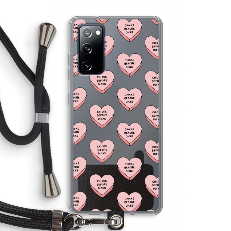 Chicks before dicks: Samsung Galaxy S20 FE / S20 FE 5G Transparant Hoesje met koord