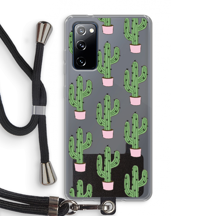 Cactus Lover: Samsung Galaxy S20 FE / S20 FE 5G Transparant Hoesje met koord